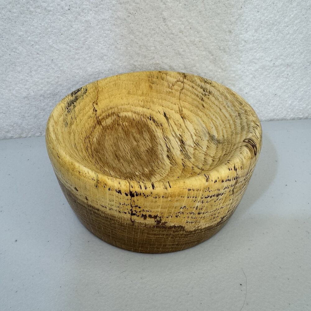 Small Spalted Maple Wood Hand-Made Bowl Nut Dish Trinket Tray Rustic VTG Decor